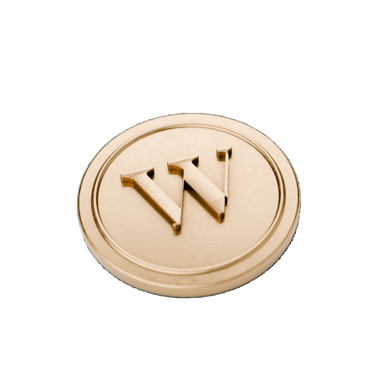 A brass medallion with the Winston James W